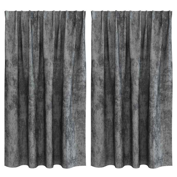 vidaXL Velvet Curtains 2 pcs Grey 55.12 x 55.12 in Velvet