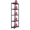 vidaXL Storage Shelf Racks 2 pcs Black 275.6 lb 23.6"x11.8"x70.9" Plastic