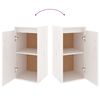 vidaXL TV Cabinet Set of 2 White Solid Pine Wood Varied Sizes