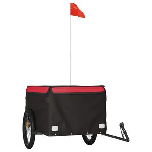 vidaXL Bike Trailer Black and Red 99.2 lb Iron