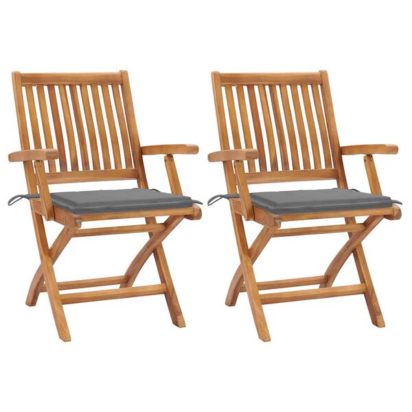 vidaXL Garden Chair Set of 2 Teak Fine sanded teak hardwood Standard