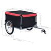 vidaXL Bike Trailer Black and Red 143.3 lb