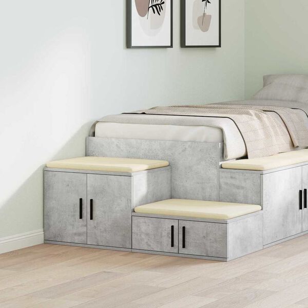 vidaXL Storage Cabinet 2 pcs Concrete Grey 42.52 x 16.14 x 15.75 in