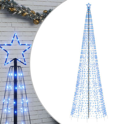 vidaXL Christmas Tree Light with Spikes 1554 LEDs Blue 196.9"