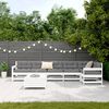 vidaXL Garden Sofa Set White Solid pine wood, with plywood slats Large