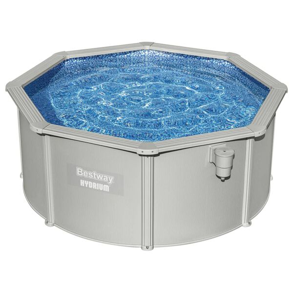 Bestway Swimming Pool White Steel 118.1 in Diameter Durable