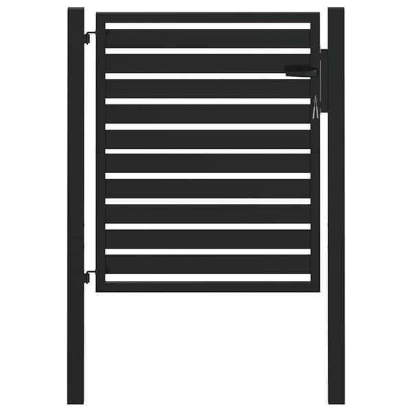vidaXL Patio Gate Lockable Black 39.4x39.4" Aluminium