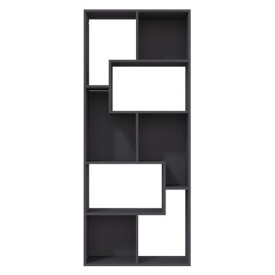 vidaXL Book Cabinet Gray 26.4"x9.4"x63.4" Engineered Wood