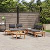 vidaXL Garden Bench Set with Cushion with Storage 3 pcs Brown and Grey