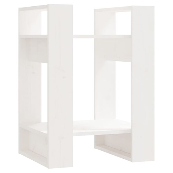 vidaXL Book Cabinet White Solid pine wood Compact Book Cabinet