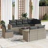 vidaXL Garden Sofa Set Grey PE Rattan, Powder-Coated Steel, Tempered Glass