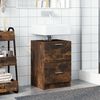 vidaXL Sink Cabinet Smoked Oak Engineered Wood 15.7x14.6x23.2 in