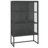 vidaXL Highboard Anthracite Steel, Tempered Glass Large Highboard