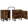 vidaXL Bedside Cabinet Set of 2 Smoked oak Engineered wood, iron