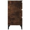 vidaXL Bedside Cabinet Smoked oak Engineered wood, metal 15.7x13.8x27.6 in