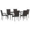 vidaXL Garden Dining Set Brown