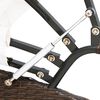 vidaXL Sun Lounger Brown and Cream White PE Rattan, fabric, steel