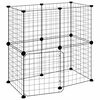 vidaXL Pet Cage Black Powder-coated steel Adjustable size