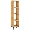 vidaXL Bookshelf Natural Mango Wood Solid Mango Wood Medium Bookshelf