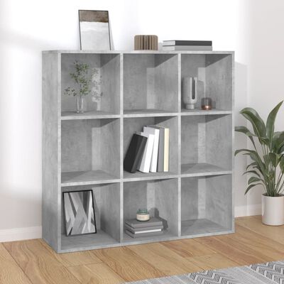 vidaXL Book Cabinet Concrete Gray 38.6"x11.8"x38.6" Engineered Wood
