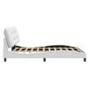 vidaXL Bed Frame without Mattress "Hvar" White 72"x83.9"Faux Leather