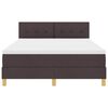vidaXL LED Box Spring Bed Dark Brown 55.12 x 74.80 in Fabric