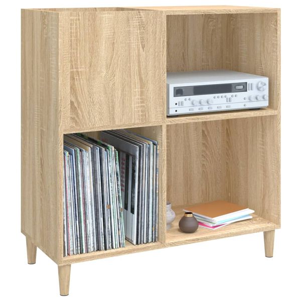 vidaXL Record Cabinet Sonoma Oak Engineered Wood Medium Record Cabinet
