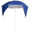 vidaXL Beach Parasol with Side Walls Blue 84.6 "