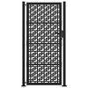 vidaXL Garden Gate Black 39.4x78.7" Steel Cross  Design
