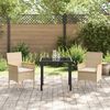 vidaXL Garden Dining Set with Cushion 3 pcs Beige Poly Rattan