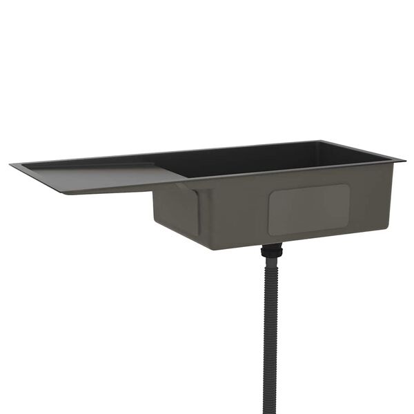 vidaXL Handmade Kitchen Sink Black Stainless Steel