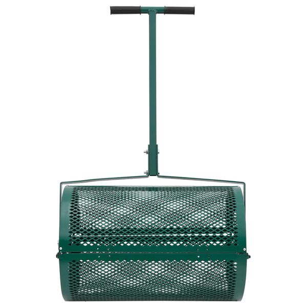 vidaXL Compost Spreader Green Steel Standard Height-Adjustable