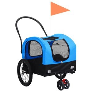 vidaXL Pet Bike Trailer Blue and Black