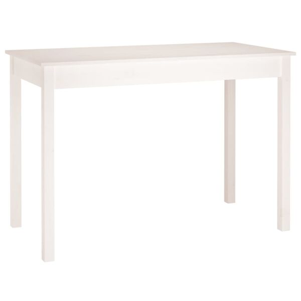 vidaXL Dining Table White Solid pine wood Compact Minimalistic