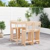 vidaXL Garden Bar Set Natural pine Solid pine wood 5 Piece Set Footrest