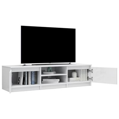 vidaXL TV Cabinet High Gloss White 55.1"x15.7"x14" Chipboard