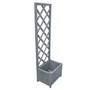vidaXL Trellis Planter Gray Solid firwood Medium Durable