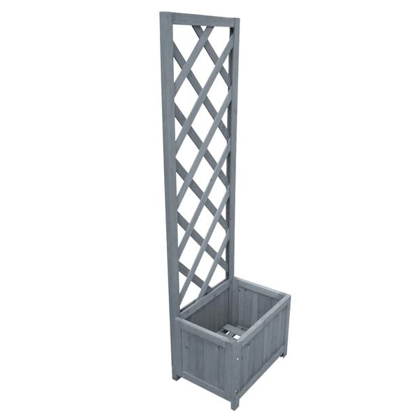 vidaXL Trellis Planter Gray Solid firwood Medium Durable