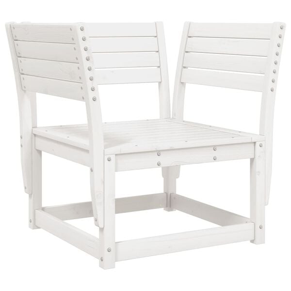 vidaXL Garden Lounge Set White Solid Pine Wood 5 Piece Set Modular
