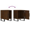 vidaXL Bedside Cabinet Set of 2 Brown Oak Engineered wood, Iron