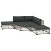 vidaXL Garden Lounge Set Grey PE Rattan, Powder-Coated Steel, Polyester