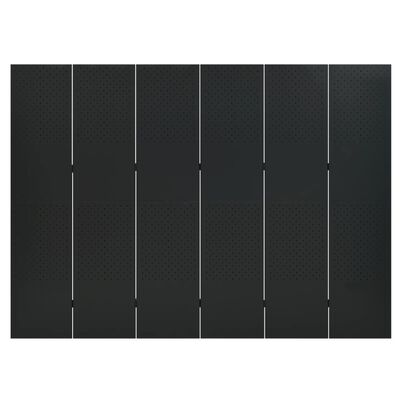 vidaXL 6-Panel Room Divider Black 94.5"x70.9" Steel