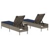 vidaXL Patio Sun Lounger Set Gray PE rattan Extra Long Removable Covers