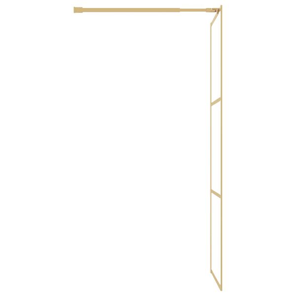 vidaXL Walk-in Shower Wall with Clear ESG Glass Gold 35.4"x76.8"