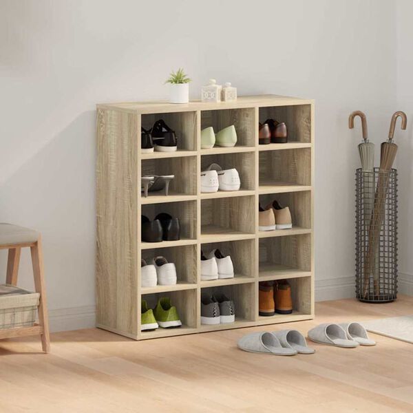 vidaXL Shoe Cabinet with Shelf Sonoma Oak 30.51 x 11.81 x 32.87 in