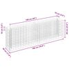 vidaXL Gabion Raised Bed Silver Galvanized steel 70.9 x 11.8 x 23.6 in