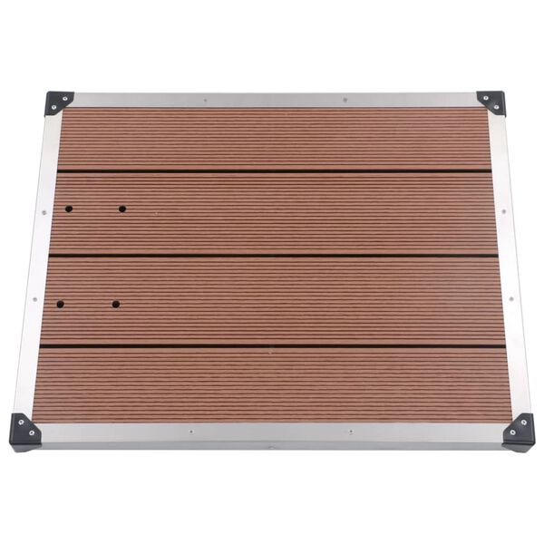 vidaXL Outdoor Shower Tray WPC Stainless Steel 31.5"x24.4" Brown