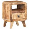 vidaXL Bedside Cabinet Rough Mango Wood 11.8x11.8x16.1 in Bedside Cabinet