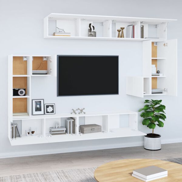 vidaXL Wall-mounted TV Cabinet White Engineered wood Medium