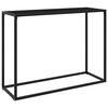 vidaXL Console Table Black Tempered Glass, Powder-Coated Steel Medium